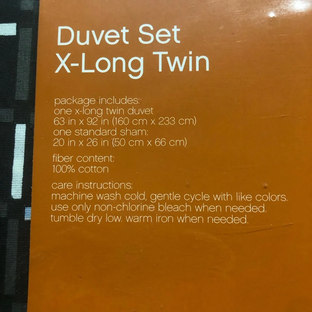 Twin X-Long Duvet Set in Charcoal and Lime